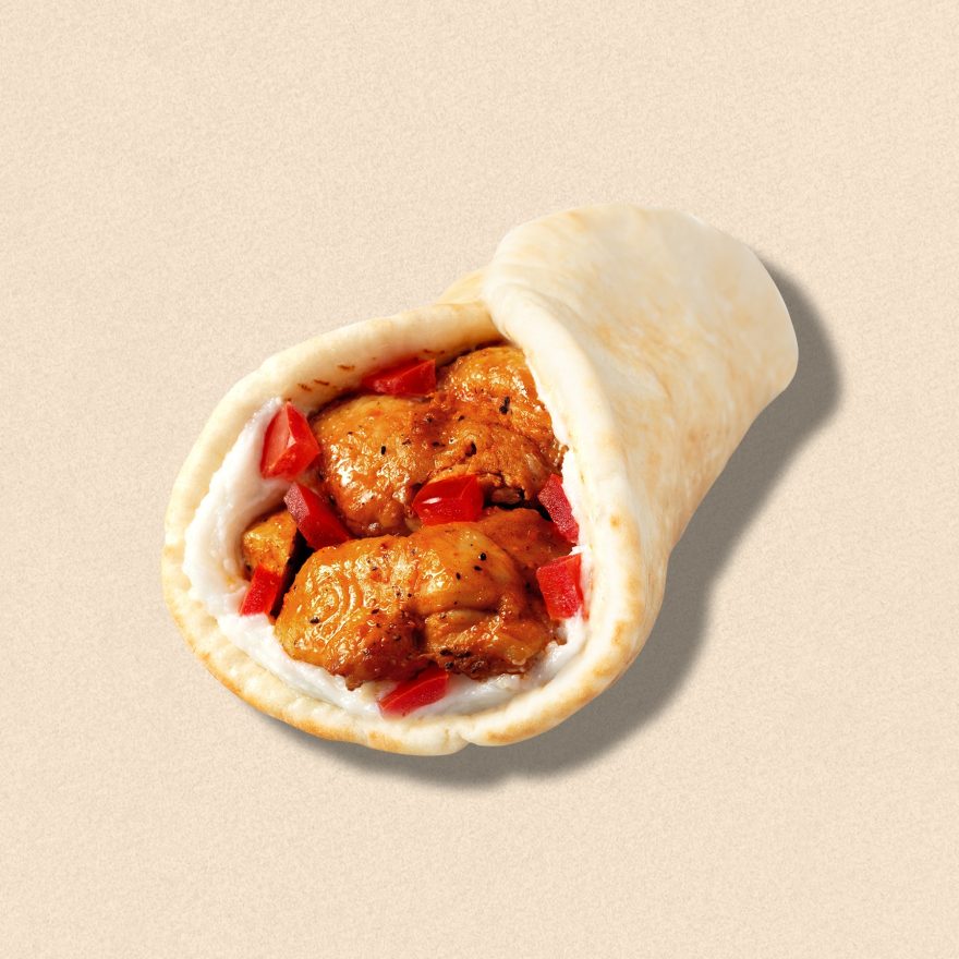 Zankou Chicken kabob wrap with Zankou garlic sauce