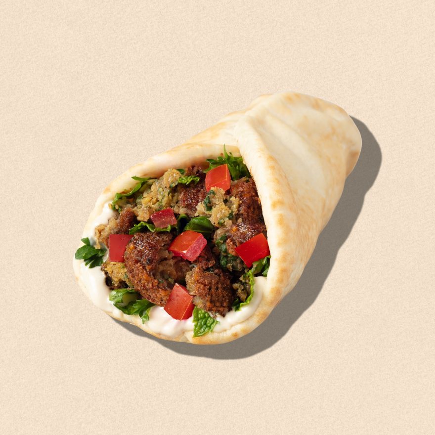 Zankou Chicken vegan falafel wrap with Zankou tahini sauce