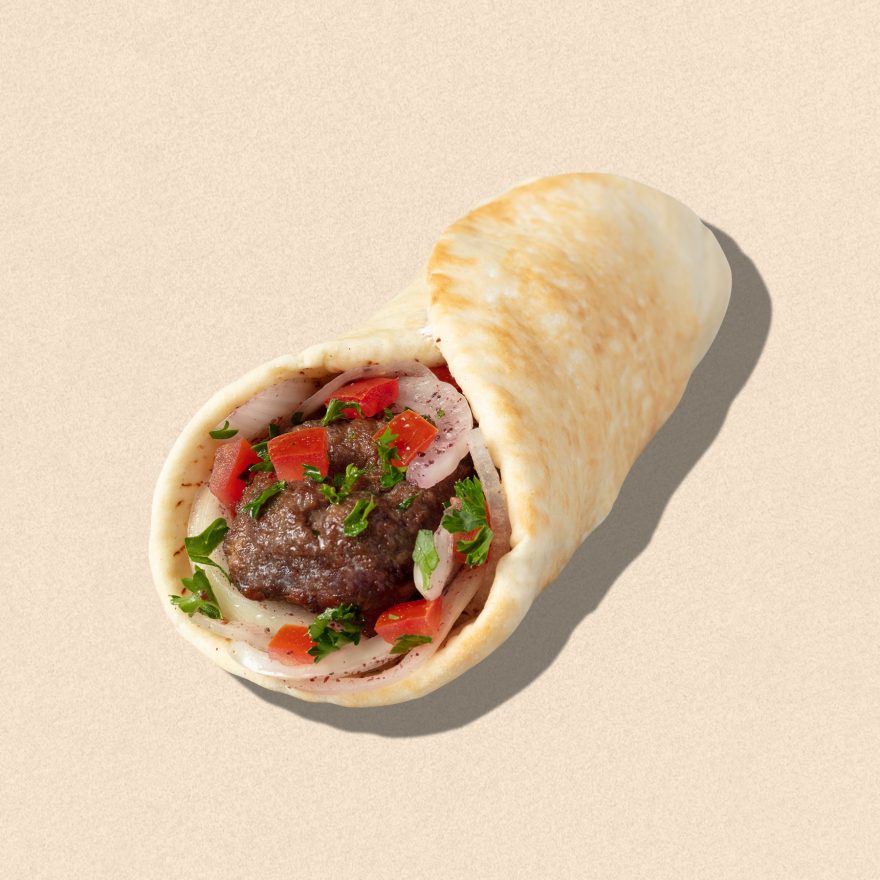 Zankou Chicken lule kabob wrap with Zankou garlic sauce