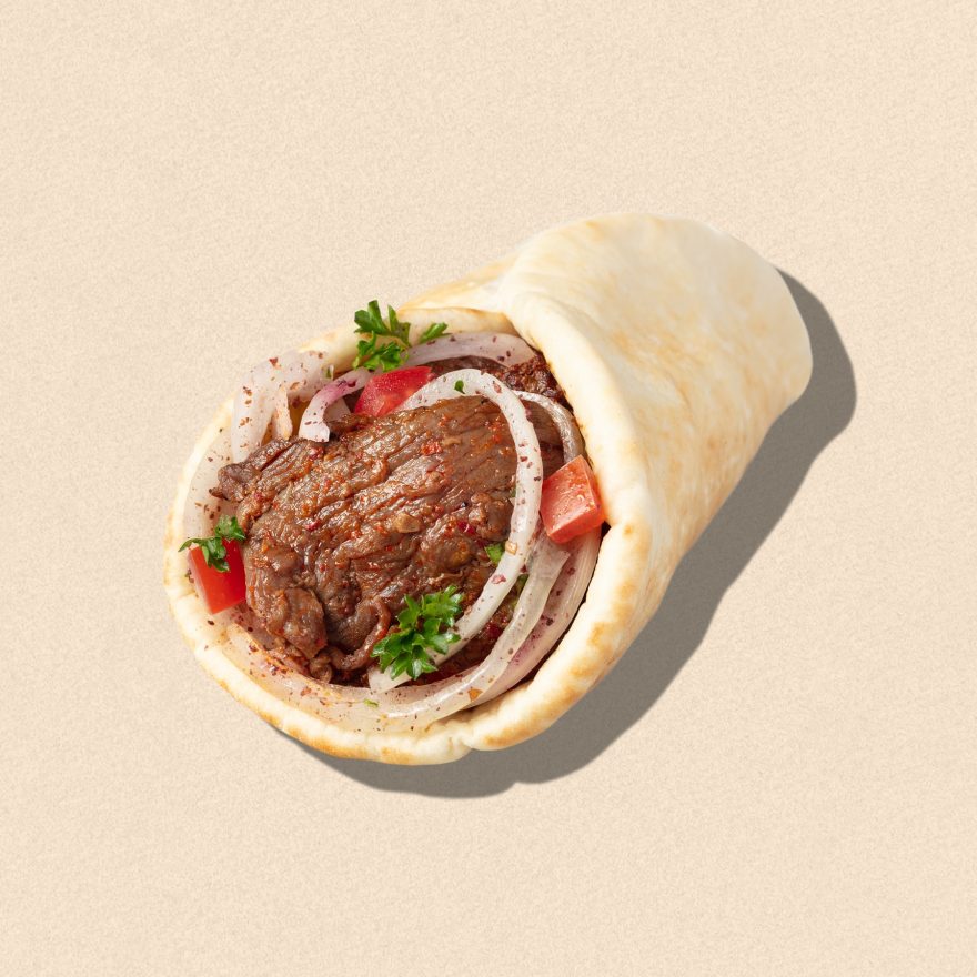 Zankou Chicken shish kabob wrap with Zankou garlic sauce