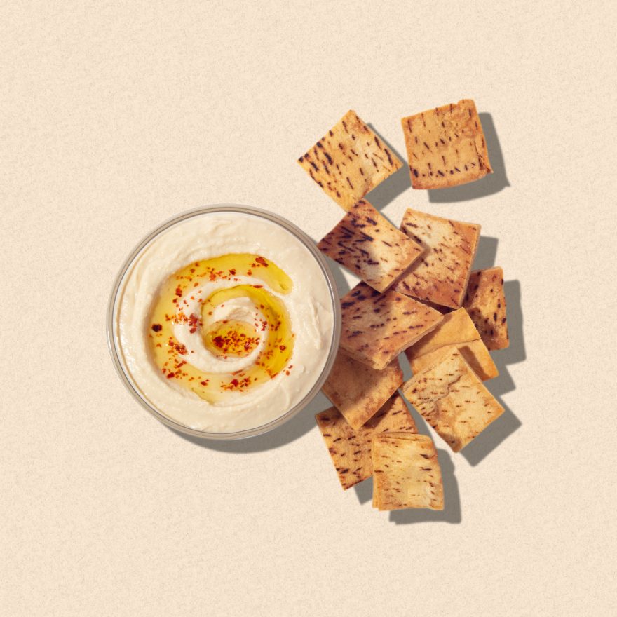 Zankou Chicken pita chips and hummus chips and dip