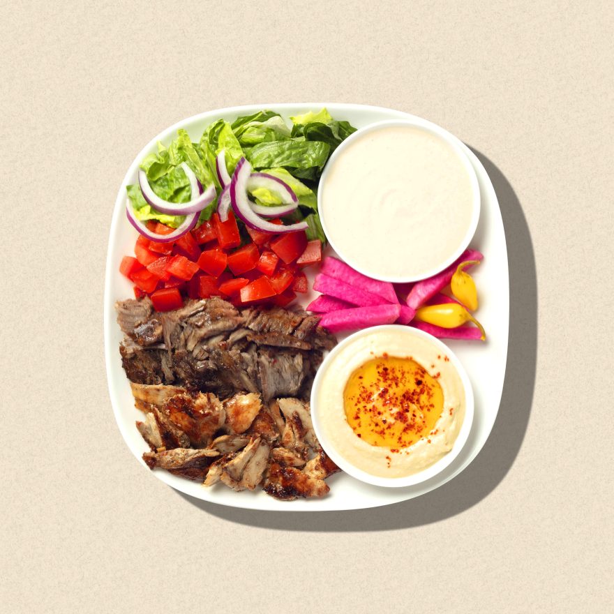 Zankou Chicken tarna and tri tip shawarma combo plate