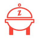 icon-Red icon of Zankou Chicken catering warmer dish