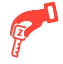 icon-Red icon hand holding a set of car keys with Zankou Chicken logo